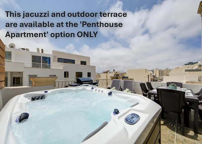 St Julian's Unique 3-bedroom And Penthouse With Jacuzzi Apartman San Ġiljan