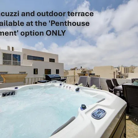 St Julian'S Unique 3-Bedroom Apartments And Penthouse With Jacuzzi Lejlighed Saint Julian's